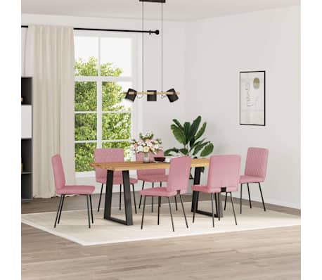 vidaXL Esszimmerstühle 6 Stk. Rosa Samt