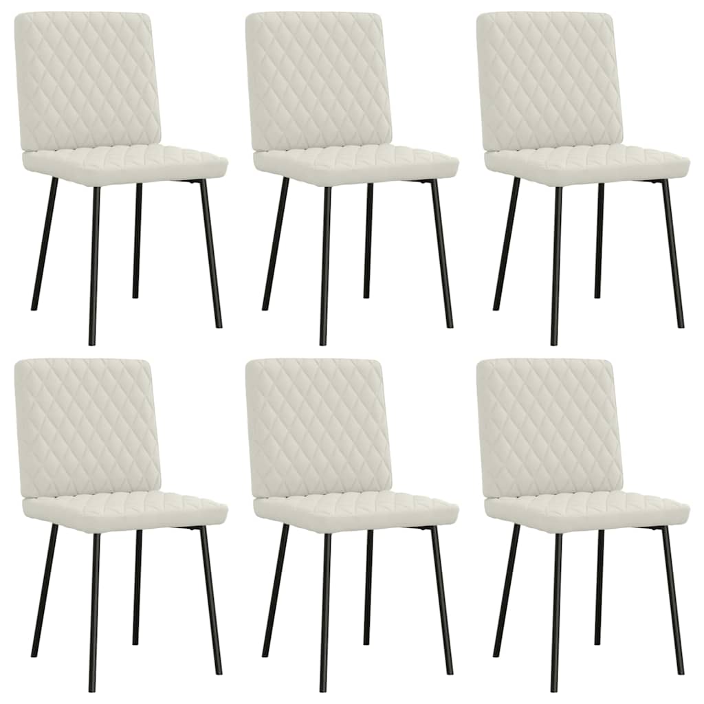 vidaXL Jídelní židle 6 ks krémové samet