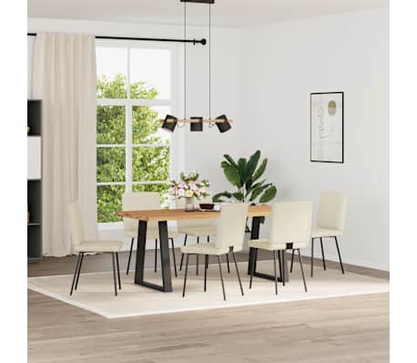 vidaXL Esszimmerst&uuml;hle 6 Stk. Creme Kunstleder