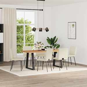 vidaXL Esszimmerst&uuml;hle 6 Stk. Creme Kunstleder