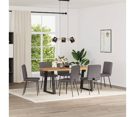 vidaXL Eetkamerstoelen 6 st kunstleer grijs