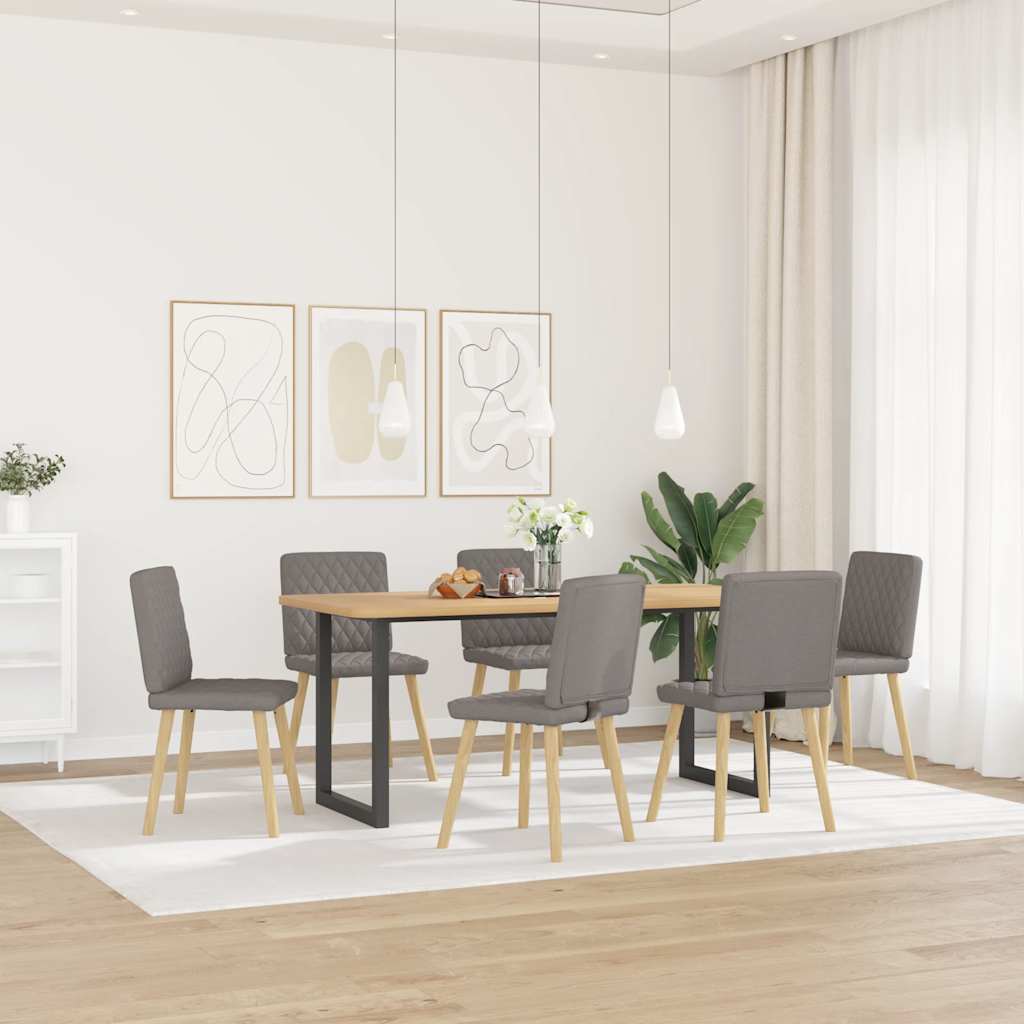 vidaXL Eetkamerstoelen 6 st stof taupe