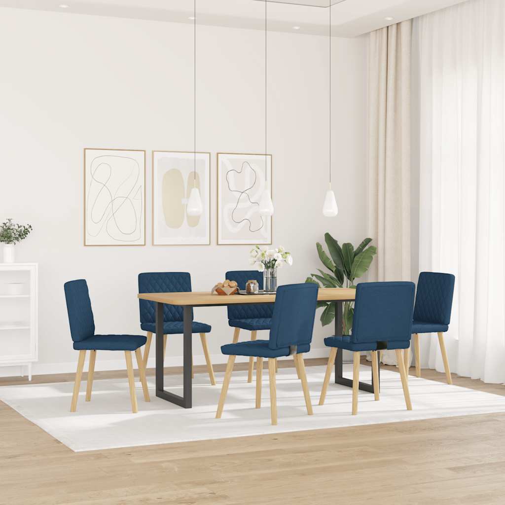 Thumbnail - vidaXL Esszimmerstühle 6 Stk. Blau Stoff