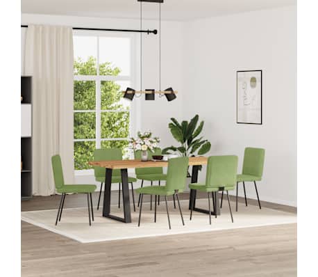 vidaXL Chaises &agrave; manger lot de 6 vert clair velours