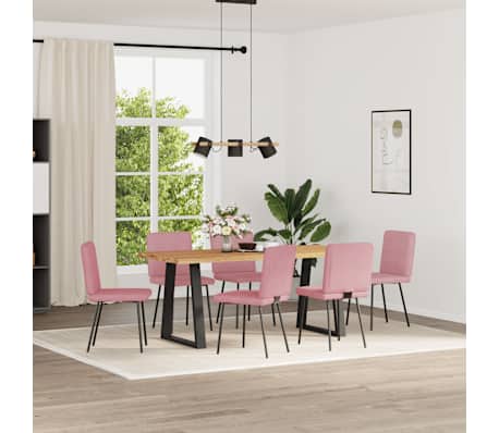 vidaXL Scaune de sufragerie, 6 buc, roz, catifea