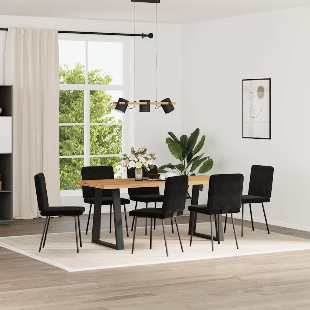 vidaXL Eetkamerstoelen 6 st fluweel zwart afbeelding