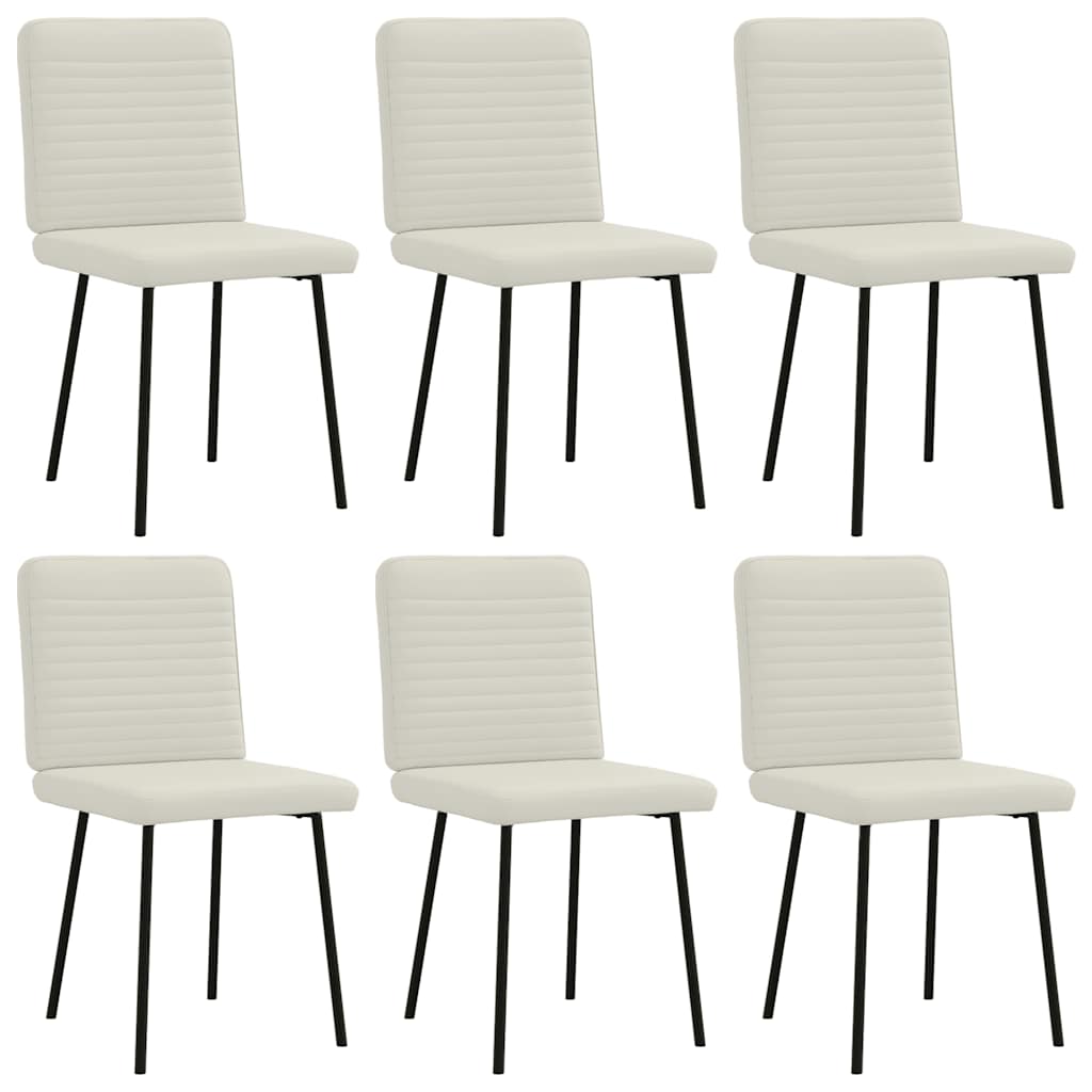vidaXL Esszimmerstühle 6 Stk. Creme Samt