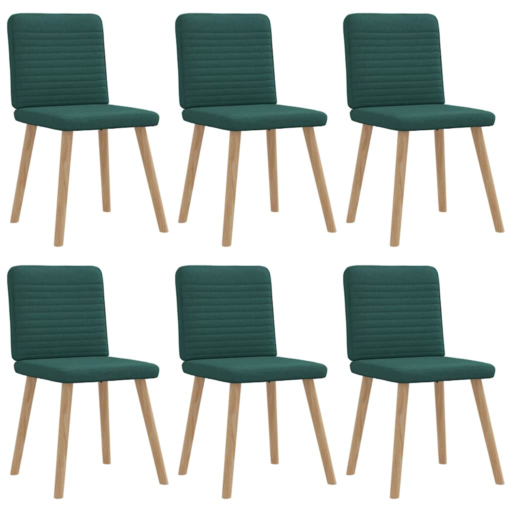 vidaXL Sedie da Pranzo 6 pz Verde Scuro in Tessuto