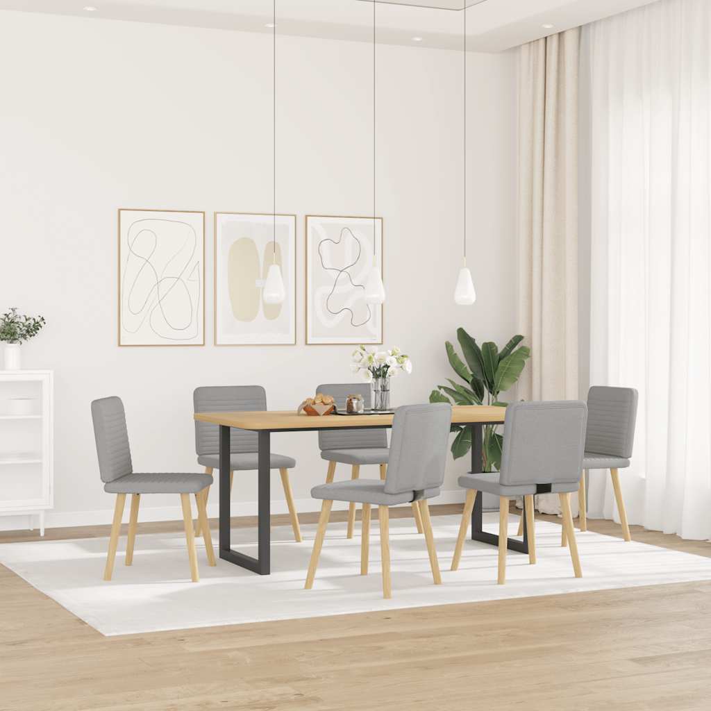 vidaXL Eetkamerstoelen 6 st stof wolk grijs afbeelding