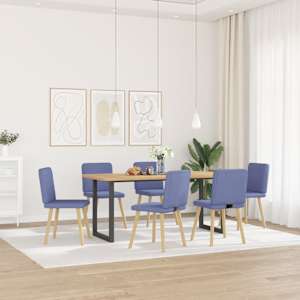 vidaXL Esszimmerst&uuml;hle 6 Stk. Jeansblau Stoff