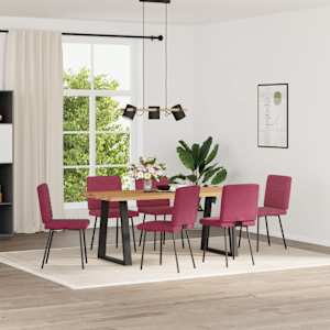 vidaXL Sillas de comedor 6 unidades terciopelo rojo tinto
