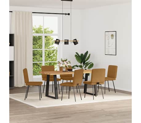 vidaXL Scaune de sufragerie, 6 buc., maro, catifea