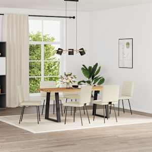 vidaXL Eetkamerstoelen 6 st kunstleer cr&egrave;mekleurig
