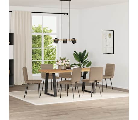 vidaXL Scaune de bucătărie, 6 buc., cappuccino, piele ecologică