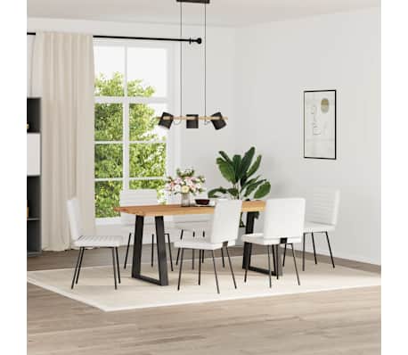vidaXL Esszimmerst&uuml;hle 6 Stk. Wei&szlig; Kunstleder