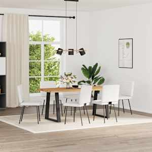 vidaXL Esszimmerst&uuml;hle 6 Stk. Wei&szlig; Kunstleder