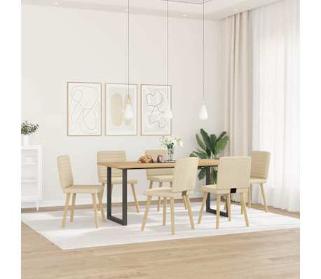 vidaXL s&ouml;&ouml;gitoolid 6 tk, kreemjas, kangas