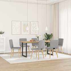 vidaXL Jedilni stoli 6 kosov Cloud Grey Fabric