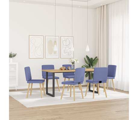 vidaXL Chaises &agrave; manger lot de 6 bleu jean tissu