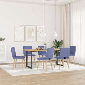 vidaXL Chaises &agrave; manger lot de 6 bleu jean tissu