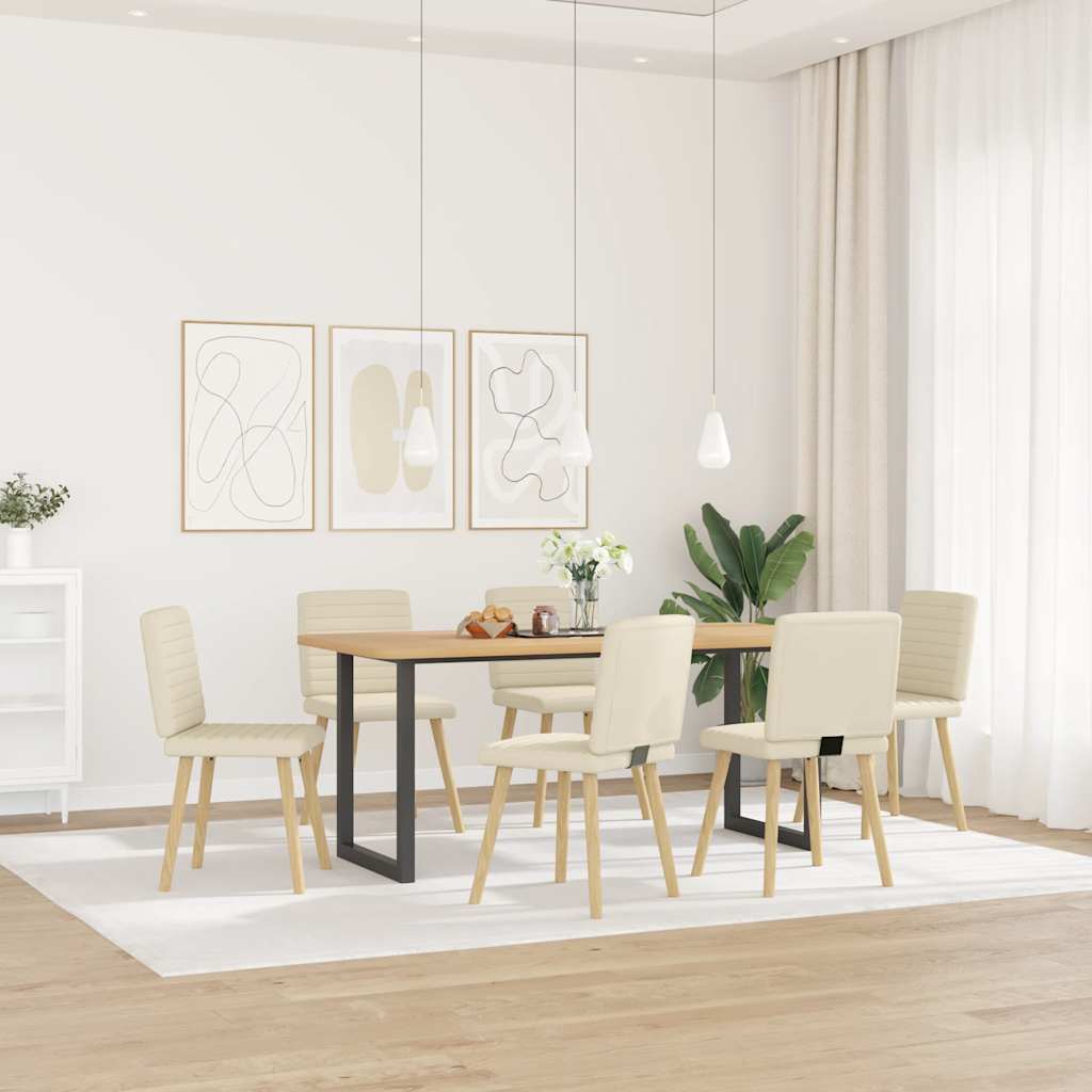 vidaXL Eetkamerstoelen 6 st linnen afbeelding
