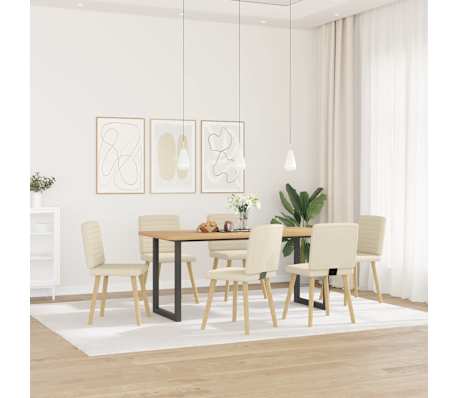 vidaXL Esszimmerst&uuml;hle 6 Stk. Leinenbezug