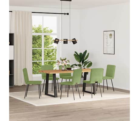 vidaXL Scaune de sufragerie, 6 buc, verde deschis, catifea