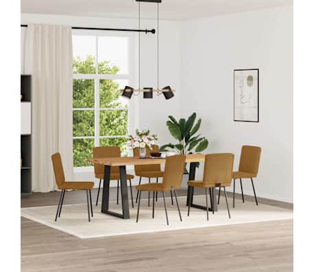 vidaXL Sedie da Pranzo 6 pz Marroni in Velluto