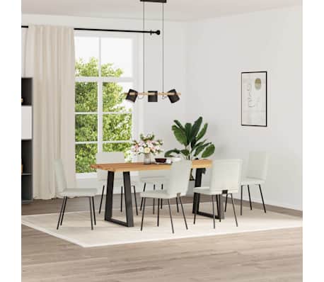 vidaXL Chaises &agrave; manger lot de 6 cr&egrave;me velours
