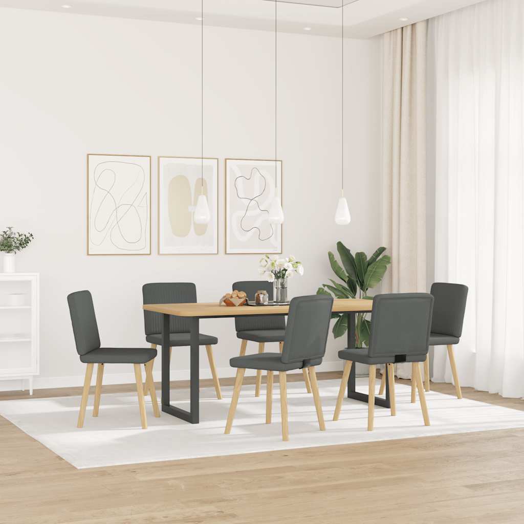 vidaXL Scaune de sufragerie, 6 buc., gri închis, material textil