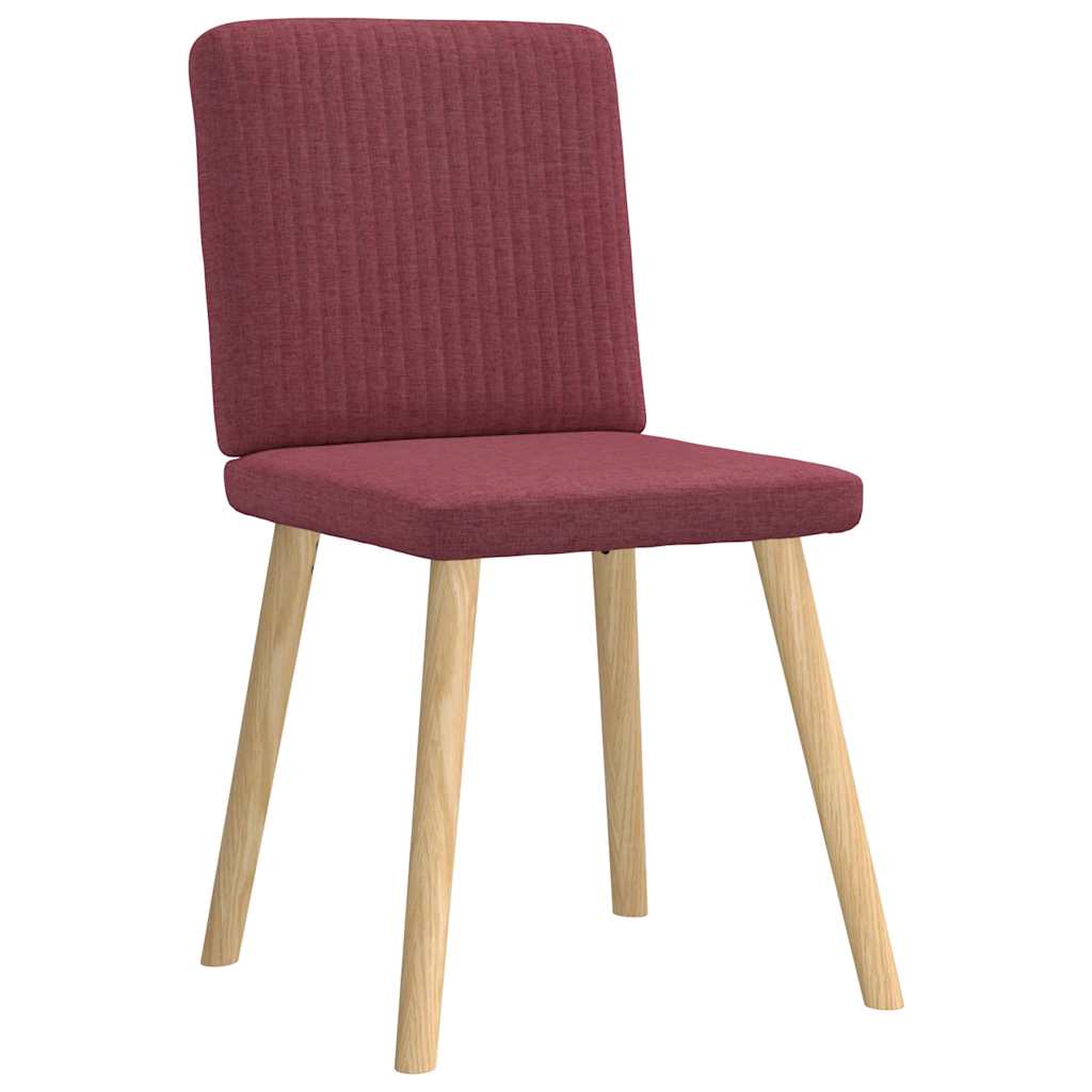 vidaXL Eetkamerstoelen 6 st stof wijnrood