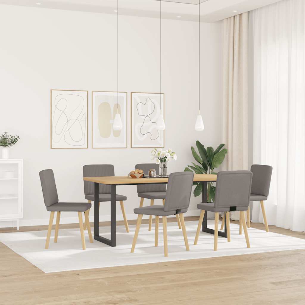 vidaXL Sedie da Pranzo 6 pz Grigio Talpa in Tessuto