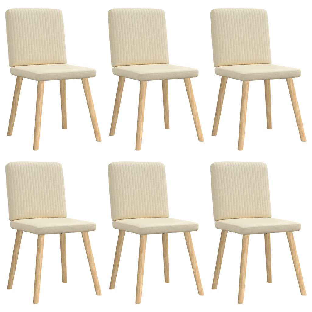 vidaXL Jídelní židle 6 ks krémové textil