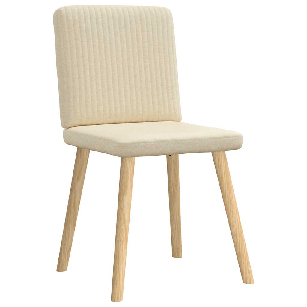 vidaXL Eetkamerstoelen 6 st stof crèmekleurig afbeelding