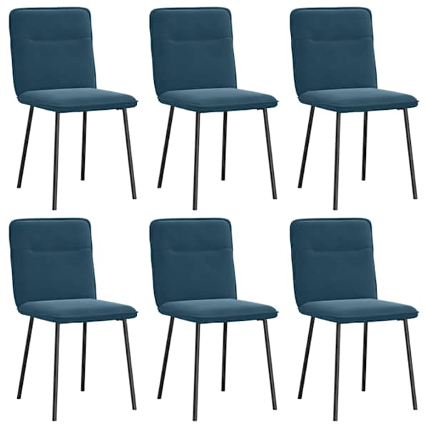 vidaXL s&ouml;&ouml;gitoolid 6 tk, sinine, samet