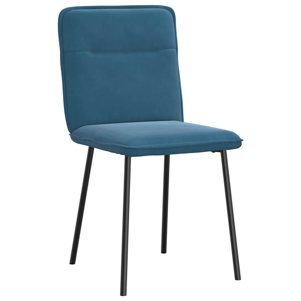vidaXL Eetkamerstoelen 6 st fluweel blauw afbeelding