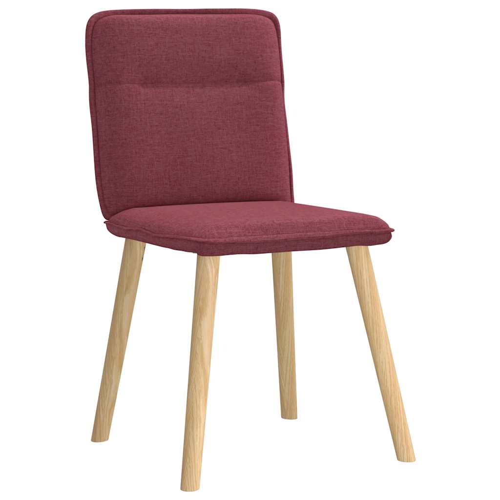 VIDAXL Eetkamerstoelen 6 st stof wijnrood