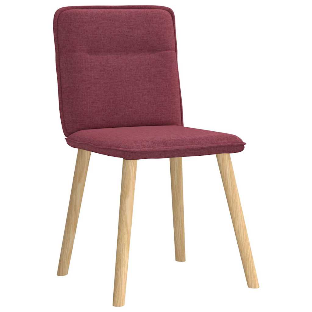 vidaXL Eetkamerstoelen 6 st stof wijnrood afbeelding