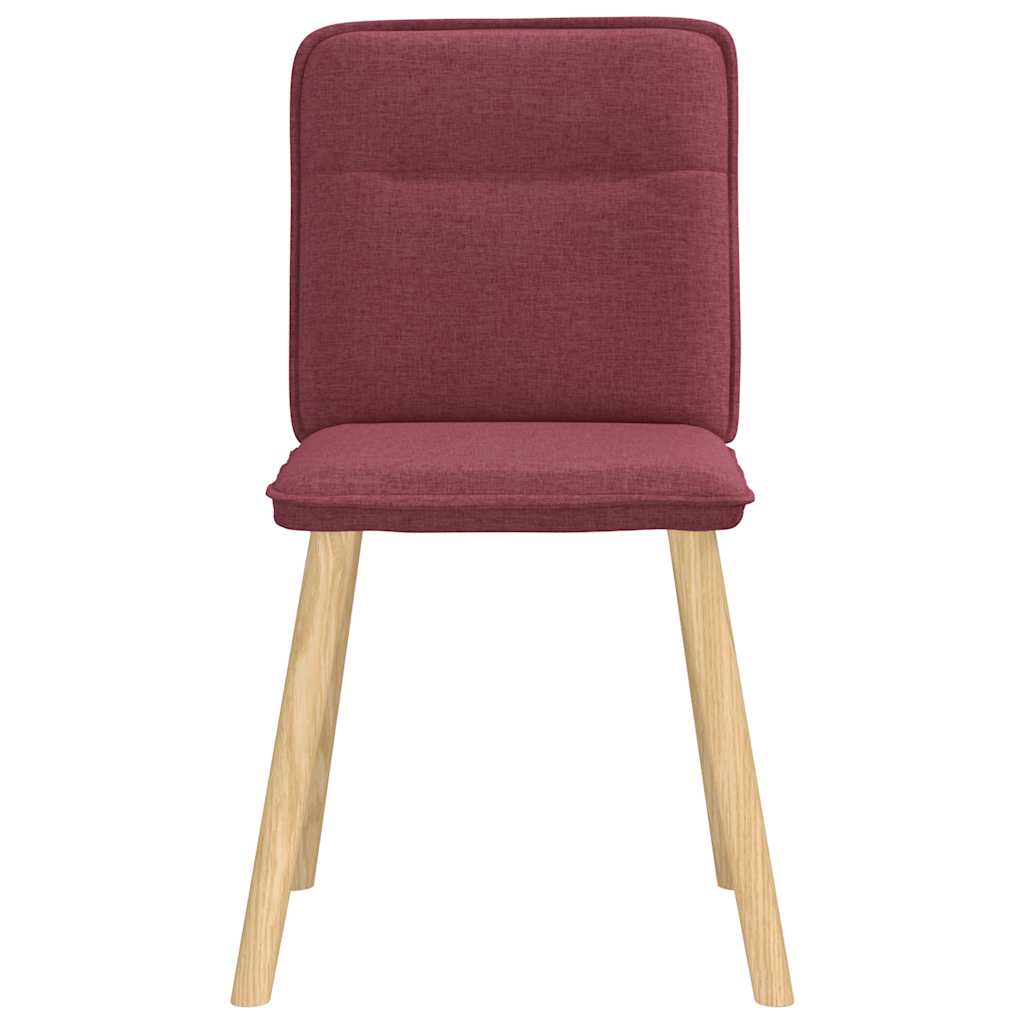 VIDAXL Eetkamerstoelen 6 st stof wijnrood