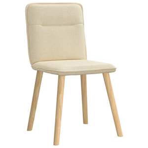 vidaXL söögitoolid 6 tk, kreemjas, kangas