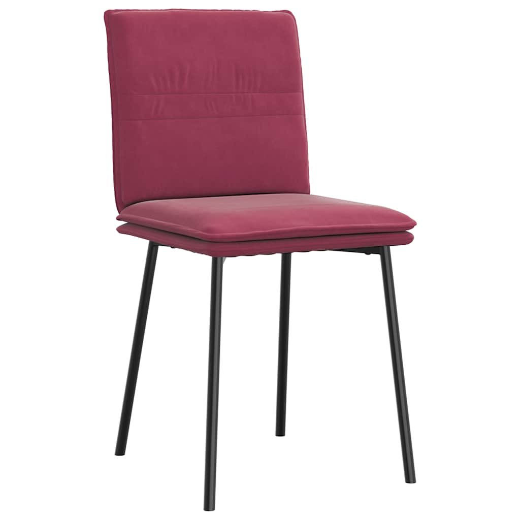 vidaXL Eetkamerstoelen 6 st fluweel wijnrood