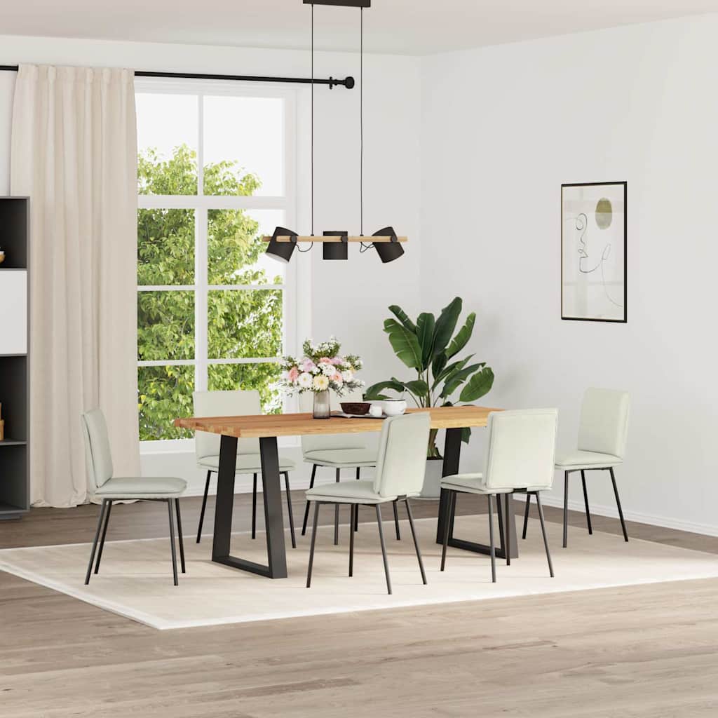 vidaXL Esszimmerstühle 6 Stk. Creme Samt