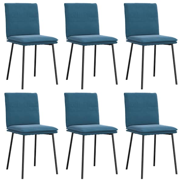 vidaXL s&ouml;&ouml;gitoolid 6 tk, sinine, samet