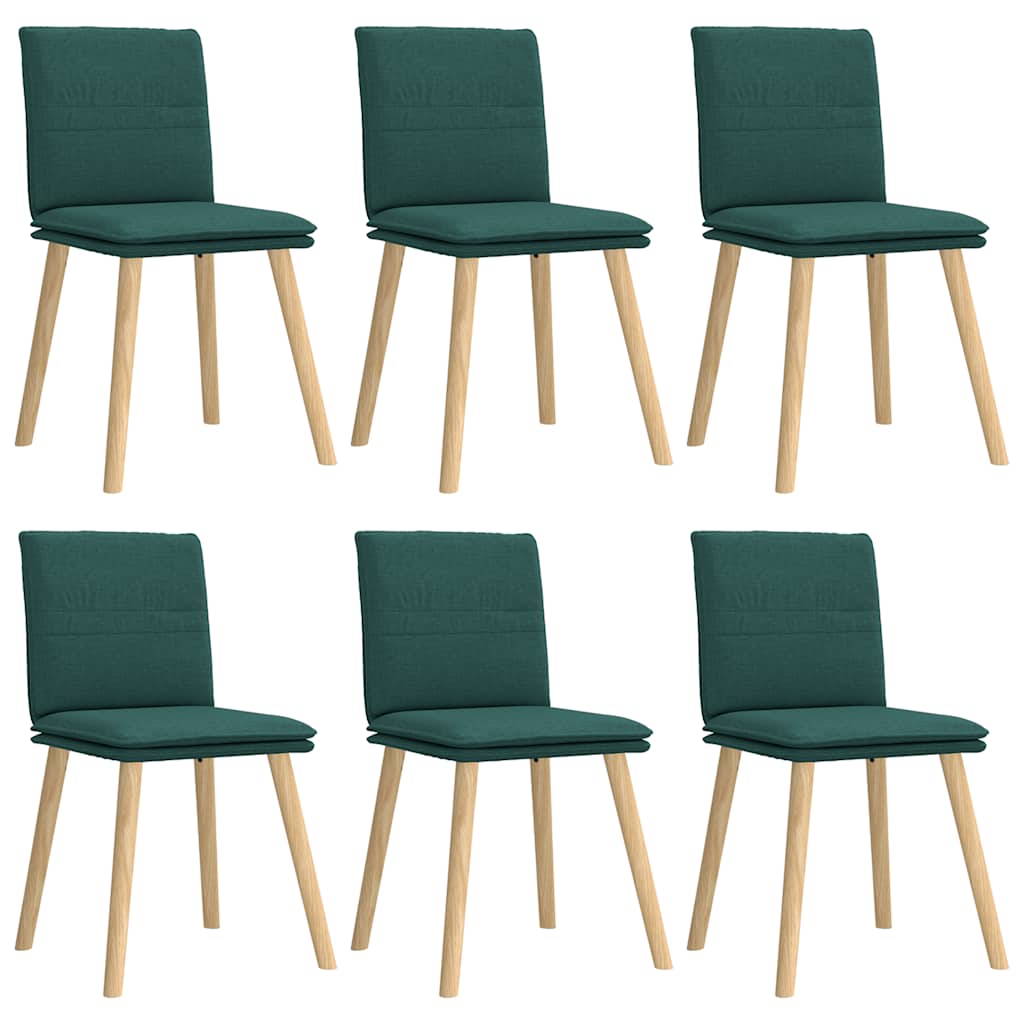 vidaXL JĂ­delnĂ­ Ĺľidle 6 ks tmavÄ› zelenĂ© textil