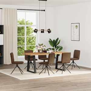 Jedilni stoli 6 kosov rjavo umetno semiš usnje