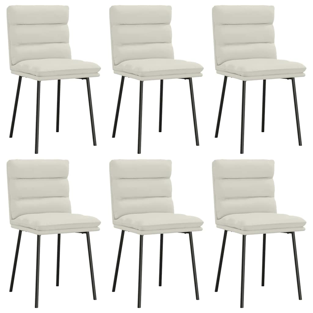 vidaXL Jídelní židle 6 ks krémové samet
