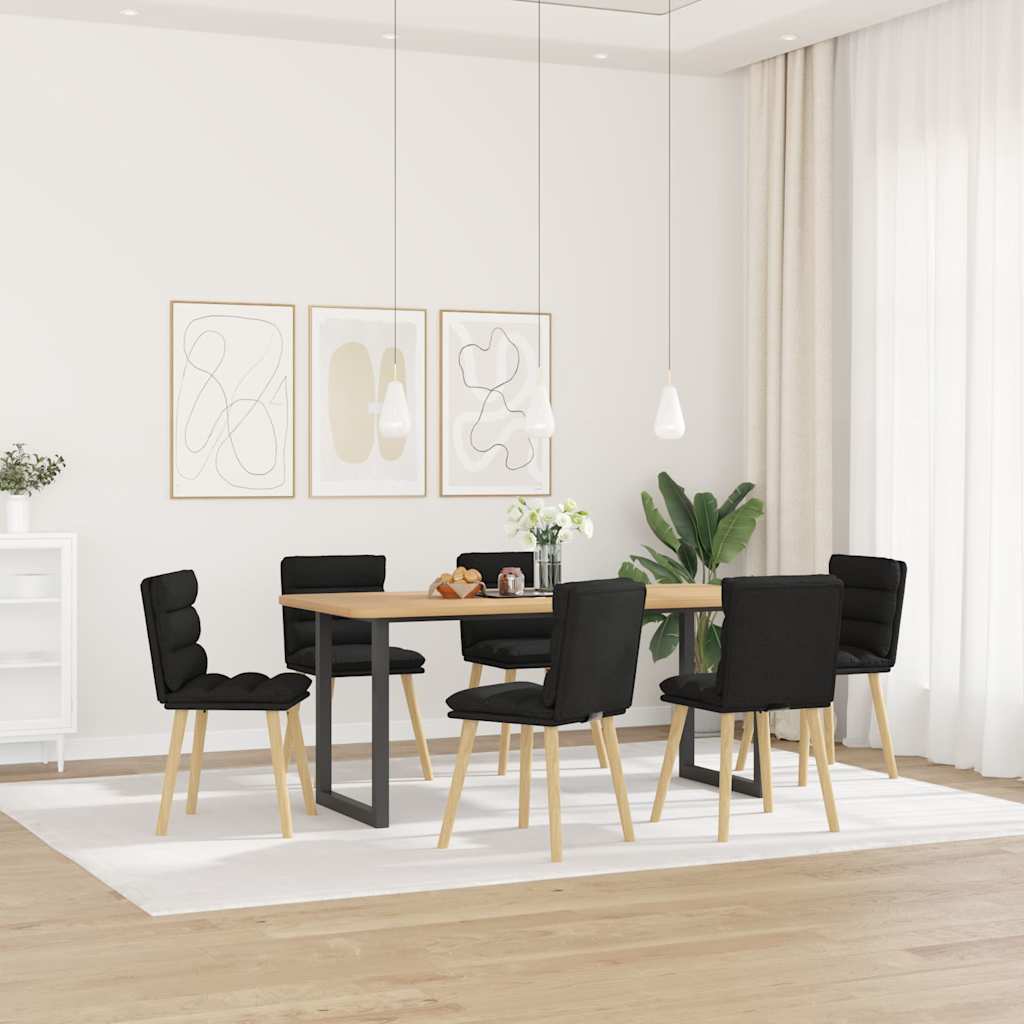 vidaXL Scaune de sufragerie 6 buc. negru material textil