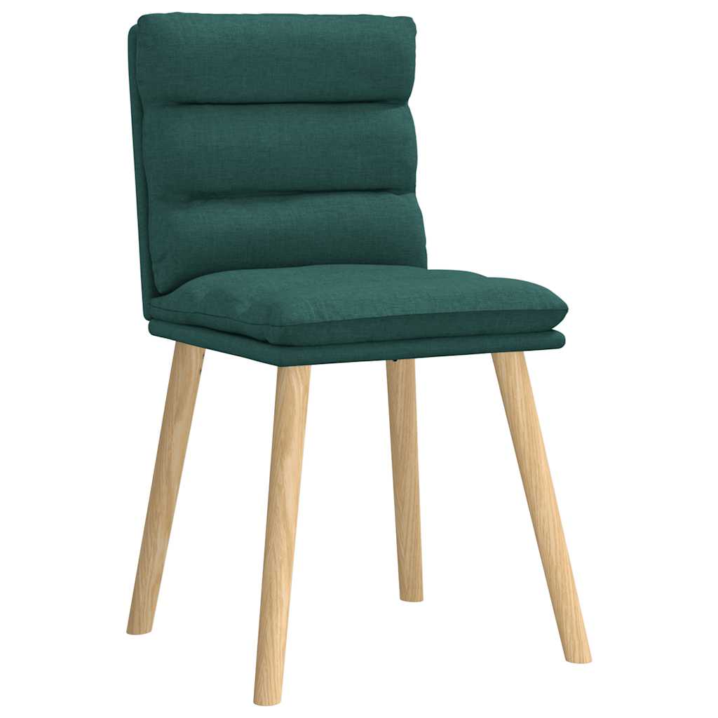 vidaXL Eetkamerstoelen 6 st stof donkergroen afbeelding