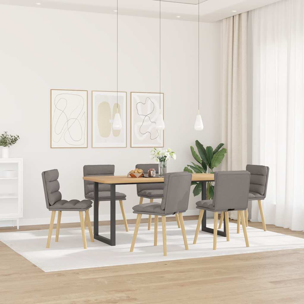 vidaXL Esszimmerstühle 6 Stk. Taupe Stoff