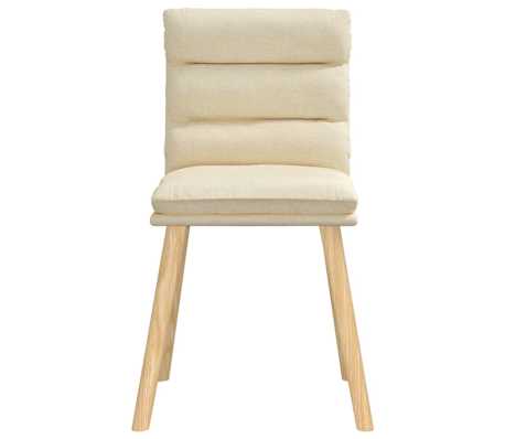 vidaXL Eetkamerstoelen 6 st stof cr&egrave;mekleurig